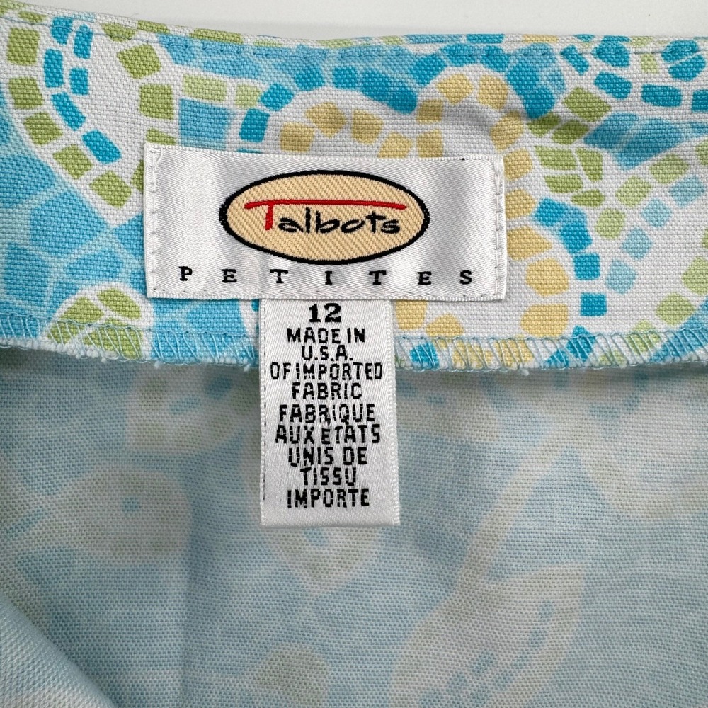 Talbots Green/Blue Mosaic Sea Turtle Pattern Pencil Skirt Women's Size 12 - Picture 8 of 10